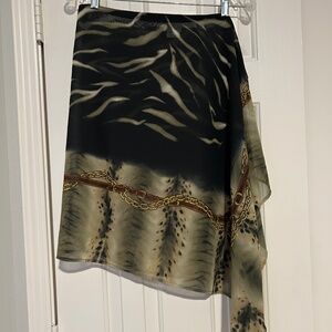 Gottex Green/Black Swimsuit Wrap Skirt Coverup Size M Beach ~ Vacation!